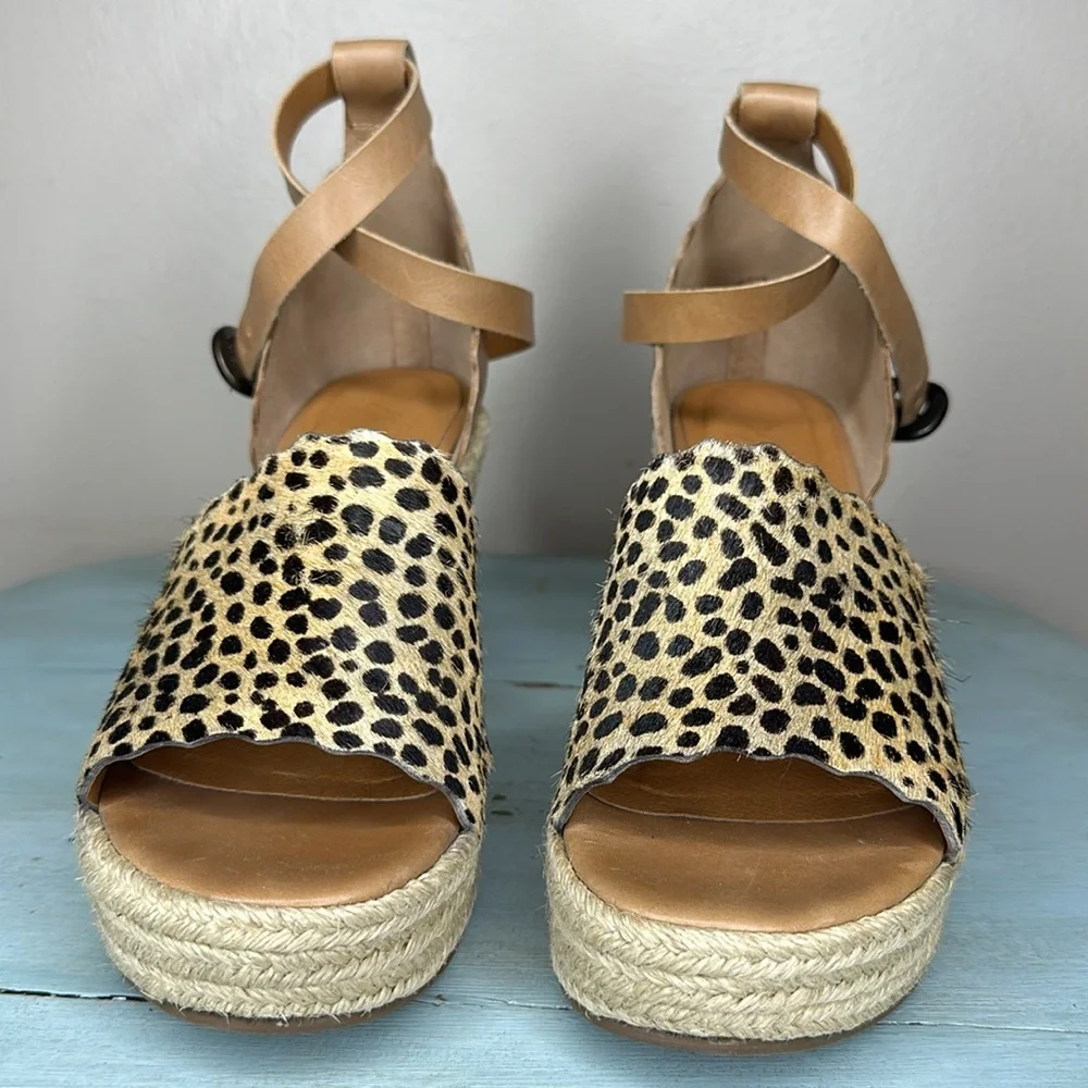 Matisse Roma Women’s Cheetah Print Espadrille Sandals Size 8